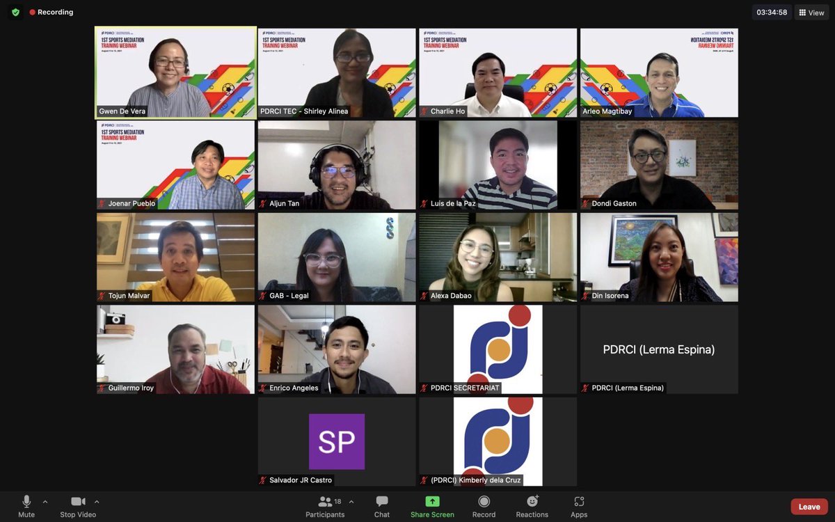 PDRC_org's tweet photo. Problem solving. Day 4 of the PDRCI Sports Arbitration Committee specialized training in mediation focused on managing impasses and joint negotiations.
Today’s lectures were delivered by Engr. Salvador Castro Jr. and Atty. Gwen Grecia-De Vera.
#Sports #Mediation #PDRCI https://t.co/Uyy84q0e8l