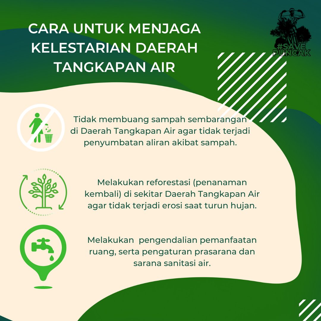 fwindonesia's tweet photo. Berikut cara menjaga daerah tangkapan air supaya berperan optimal
#SavePuncak #PendekarSavePuncak #noforestnohappiness https://t.co/D0pcaiv924