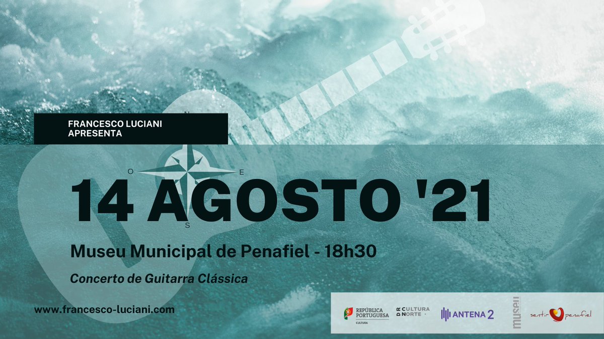 FlucianiGuitar's tweet photo. Don't miss tomorrow my concert at the #MuseuMunicipaldePenafiel (Portugal) at 06:30 PM.

#SentirPenafiel #francescolucianiguitar #musicascruzadas2021 #classicalguitar #classicalmusic https://t.co/lWx7Jx07az
