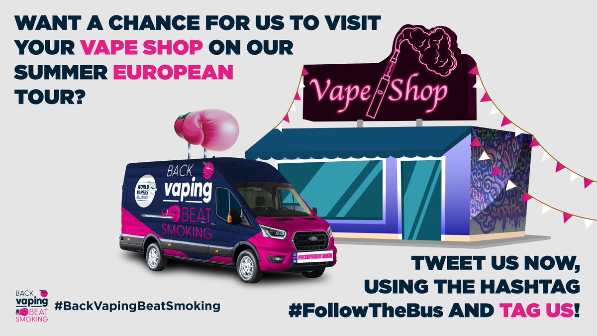 vapers_alliance's tweet photo. Want a chance for us to visit your #vape shop on our summer #European tour? Tweet us NOW, using the hashtag #FollowTheBus and tag us!
https://t.co/10v5R53VKi https://t.co/BtkpTkjXXP