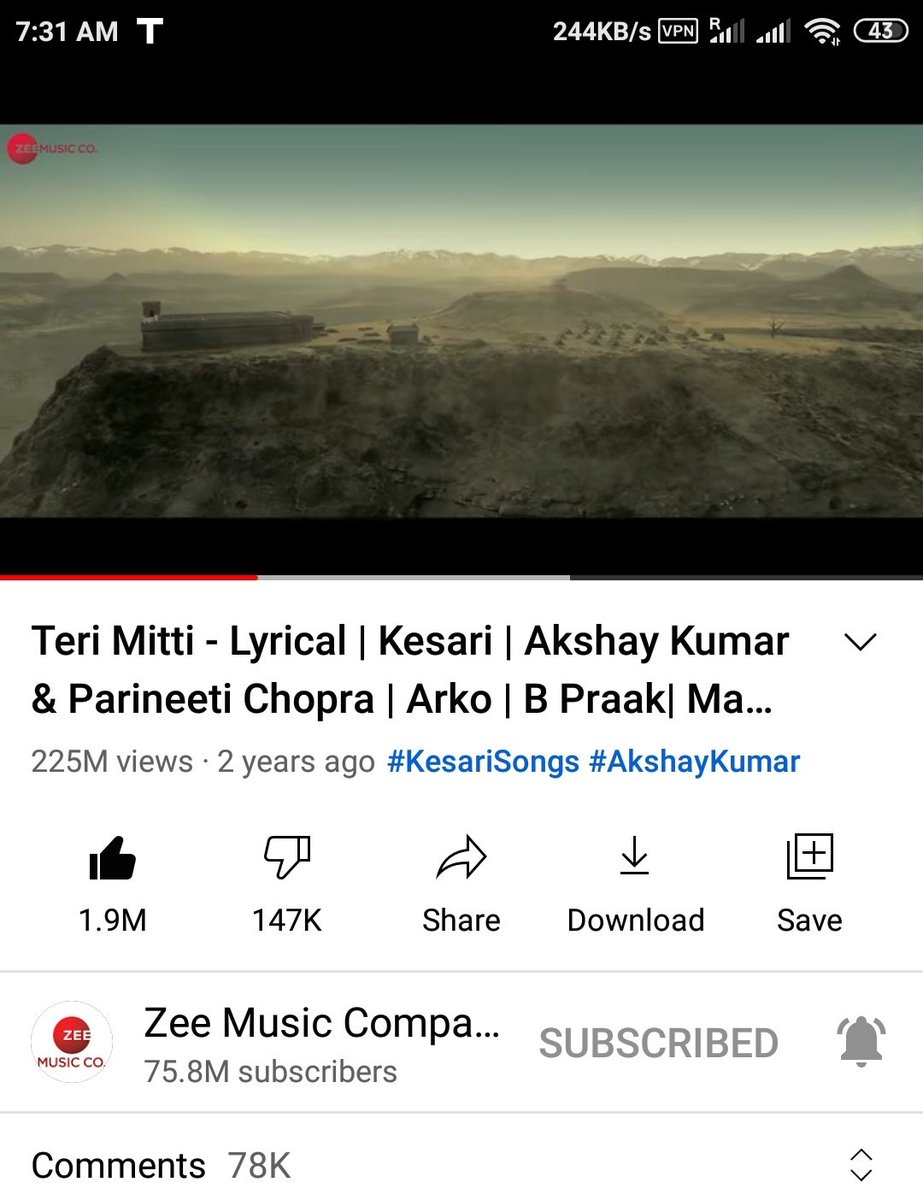KMadhesi's tweet photo. Loading another 2M like video of @akshaykumar sir teri mitti lyrical.
#7DaysToBellbottom 
#AkshayKumar https://t.co/6kEL4BoV8P