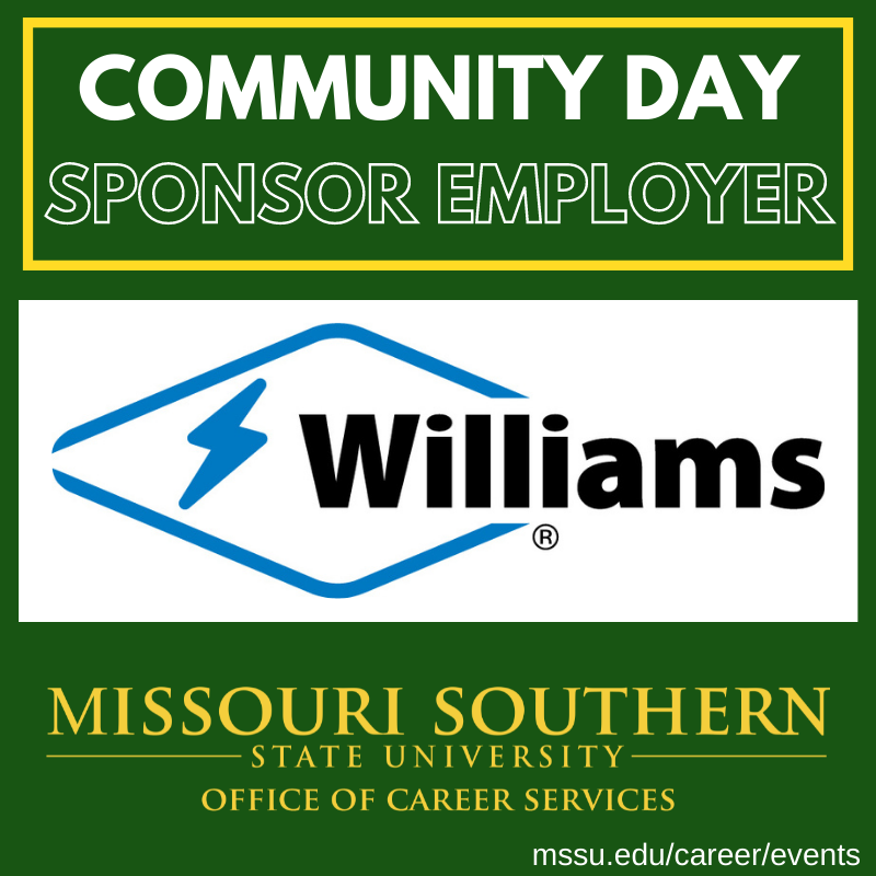 MSSUCareer's tweet photo. We’d like to thank Community Day Sponsor @HEWilliamsInc. Stop by their table on Wednesday the 18th from 10:30 – 1:00 on the Oval! https://t.co/ukP5X6l2bi