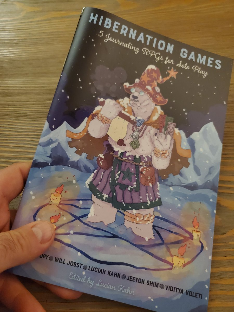Solo rpgs are my favorite way to take a break when things get hectic. Thankfully I picked up Hibernation Games during zinequest and it arrived in time for our busy Kickstarter month ahead! Thanks @oh_theogony @adult_witch @will_jobst @jeeyonshim & @vidityavoleti for a great zine!