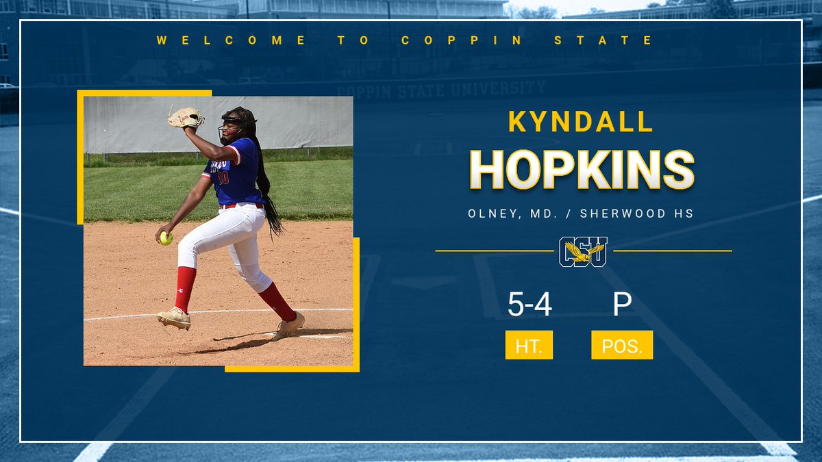 coppinsports's tweet photo. Softball is excited to welcome Kyndall Hopkins to the Eagles Family for the upcoming 2022 season.
A pitcher out of Sherwood High School, Hopkins was a 3x letterwinner, helping the Warriors to a State Title in 2019 &amp; Semifinal in 2021.  Hopkins was 1st Team All-County this year! https://t.co/Qr4rKeTRim