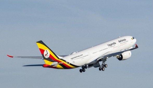 UG_Airlines's tweet photo. It’s been a smooth and safe landing at O.R Tambo🇿🇦 as the big bird #Airbus #A330neo took to the skies in a demonstration flight in the capable hands of captain Francis Barros and captain Pete Thomas. #FlyUgandaAirlines https://t.co/T1uWNLkn5a