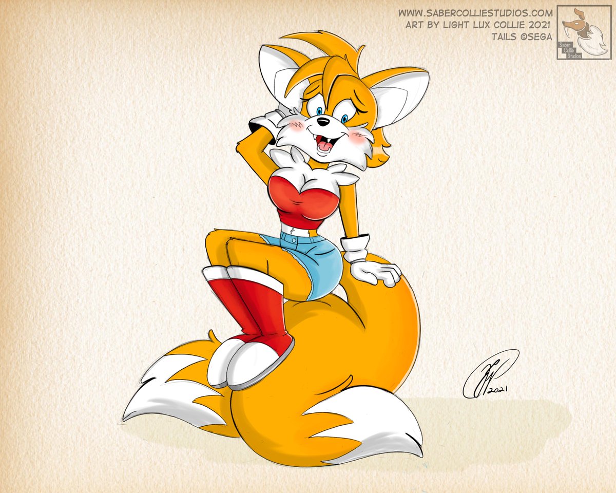 lightluxcollie's tweet photo. Because the internet asked for it. Enjoy! #sonic #sonicthehedgehog #tails #fox #tailsfox #cartoon #toon #cartoonart #art #fanart #lightluxcollie #sabercolliestudios #femaletails #rule63 #milesprower https://t.co/bPAiL6JZ30
