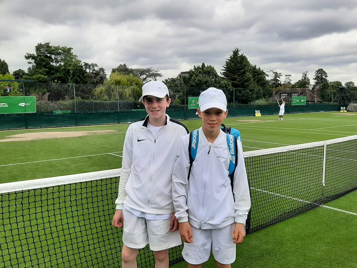 Who says the East and West of Scotland don't get on!!  Max (East) and Thomas (West) won their last 16 boys double game at Road to Wimbledon today - Quarter Finals later this afternoon.  <a href="/tennisscotland/">Tennis Scotland</a> <a href="/eostennis/">East of Scotland Tennis</a>