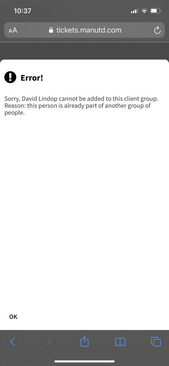 Podnil7's tweet photo. @OliWinton Hi I still keep getting this when trying to add my dad as a strong relationship. I need to forward his ticket, They’ve let me upgrade it to an 18-20 ticket but can’t forward it. Any ideas please? https://t.co/ljnSuflqT5