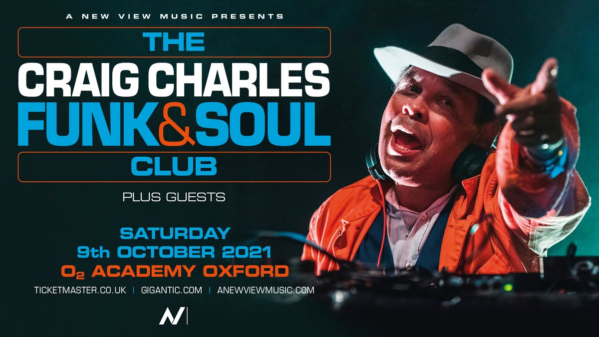 .@CCfunkandsoul returns to @O2AcademyOxford Saturday 9th October 🕺🥂💃 Lock in your place now to dance the night away to Craig's exemplary record collection! Where the party's at ⬇️ bit.ly/CCfunkandsoulG…