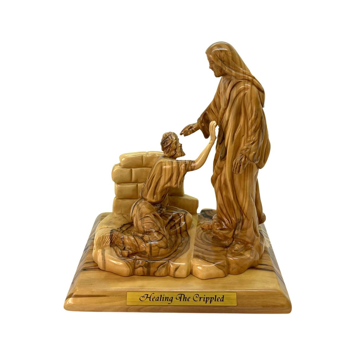 Excited to share this item from my #etsy shop: Jesus Healing the Crippled olive wood statue #healingthecrippled #jesushealing #jesusmiracle etsy.me/37AZqlx