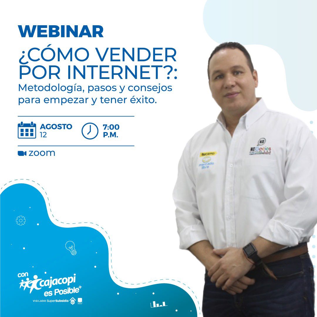 Te invitamos a nuestro webinar de cómo vender por internet, con el Sr. Gabriel Besada.  ¡Te esperamos!