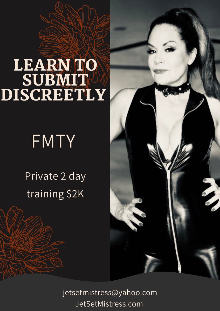 JetSetMistress's tweet photo. 2 days focused on your learning to submit, sissification or just the pleasure of being pegged.
•
USA Residents Only 
•
JetSetMistress@yahoo.com
#Dominatrix #JetSetMistress 
@RTSubby_
@Femdom__World
@slave4superiors
@promoslave 
@slavekane
@rthound
@tonybobo3
@womenruleonly https://t.co/as0Wj0x6LX