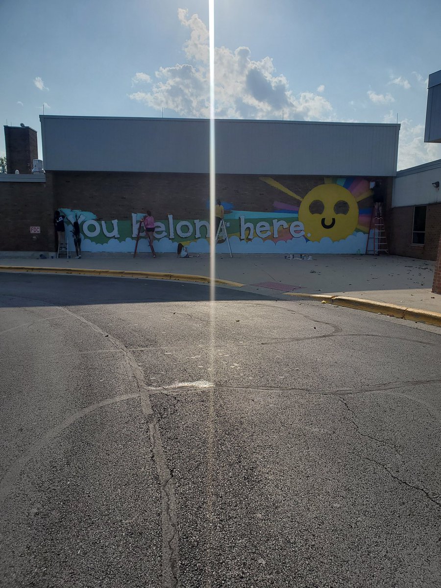 One mural down... one to go! ❤The Rose Hill staff  (and Melanie Wollum) for making this happen for our students 😀 #community #Reynproud