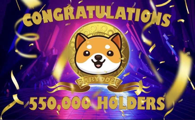 Congratulations #BabyDoge community! 

550,000+ holders in less than 75 days!