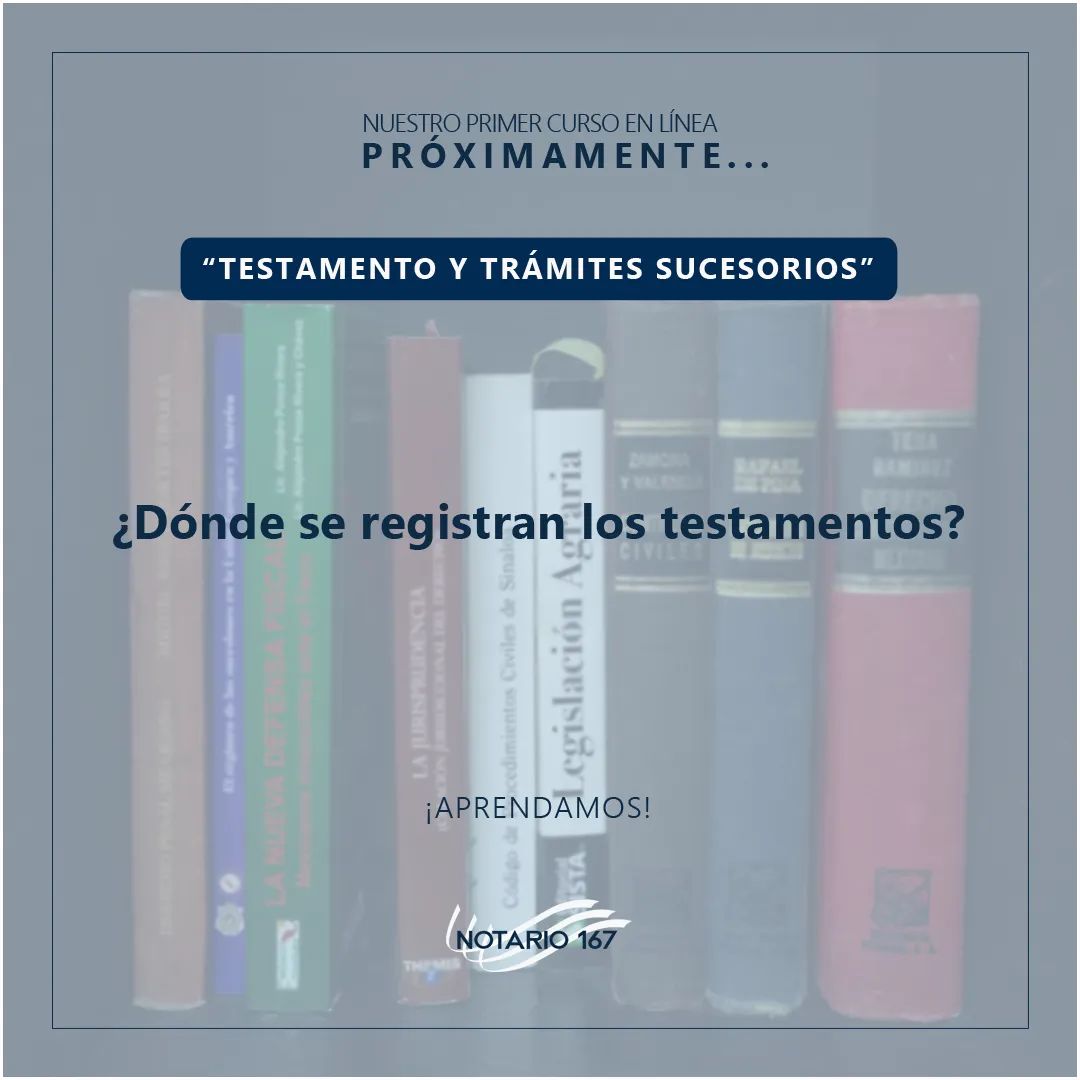 P R Ó X I M A M E N T E...
.
Nuestro primer curso en línea.
.
"Testamento y trámites sucesorios"
.
.
#Notario167 #ConsultaATuNotario #PrimerCursoEnLínea #Curso #Testamento #Registro #TrámitesSuceorios #Notario #Consultas #Aprendamos
.
.