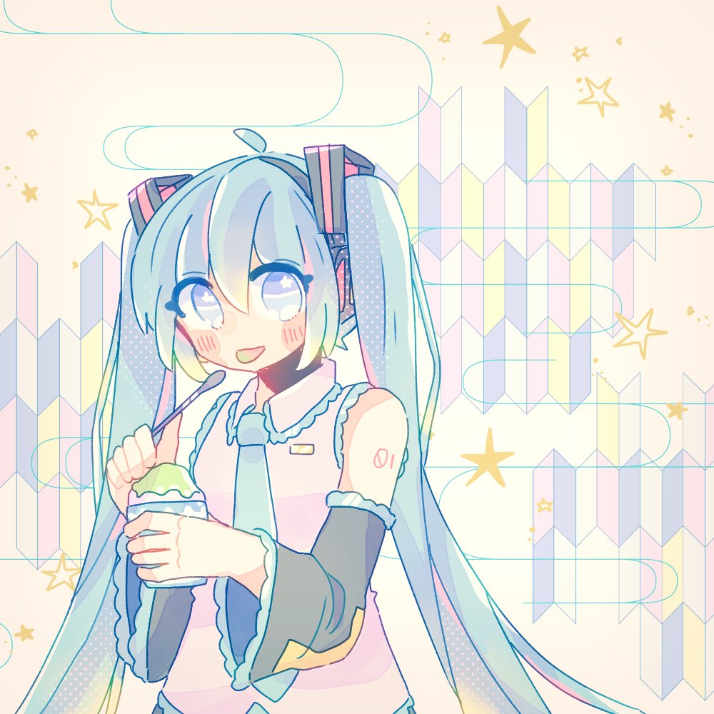 初音ミク 「氷 」|皐月うさぎのイラスト
