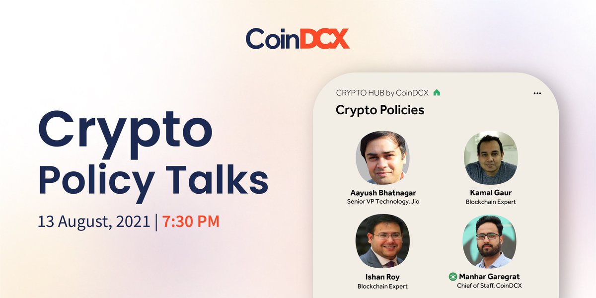 CoinDCX's tweet photo. Join us on Clubhouse tomorrow at 7:30 PM IST, for an engaging session on “Crypto Policy Talks” at #Crypto Hub By CoinDCX. @aayubhatnagar 

RSVP: https://t.co/91dWmfsJut

#CoinDCX #TryCrypto #Clubhouse https://t.co/im4ob64Qtu