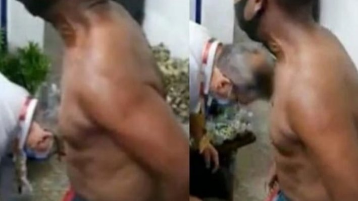 CrimesReais's tweet photo. Homem negro é obrigado a tirar a roupa para provar que não havia roubado supermercado. “Vim aqui pra comprar e me chamam de ladrão”. https://t.co/OU8Qb1wEIE