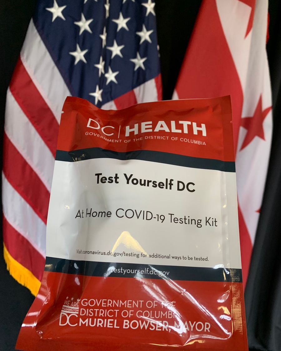 MayorBowser's tweet photo. As we continue to fight COVID-19, it's important to get tested regularly if you think you've been exposed to the virus.

We've made it easy - you can pick up and drop off free testing kits at 16 libraries across DC! 

Find locations for #TestYourselfDC at https://t.co/bgPP7gX54y https://t.co/HPjFWxSzZx