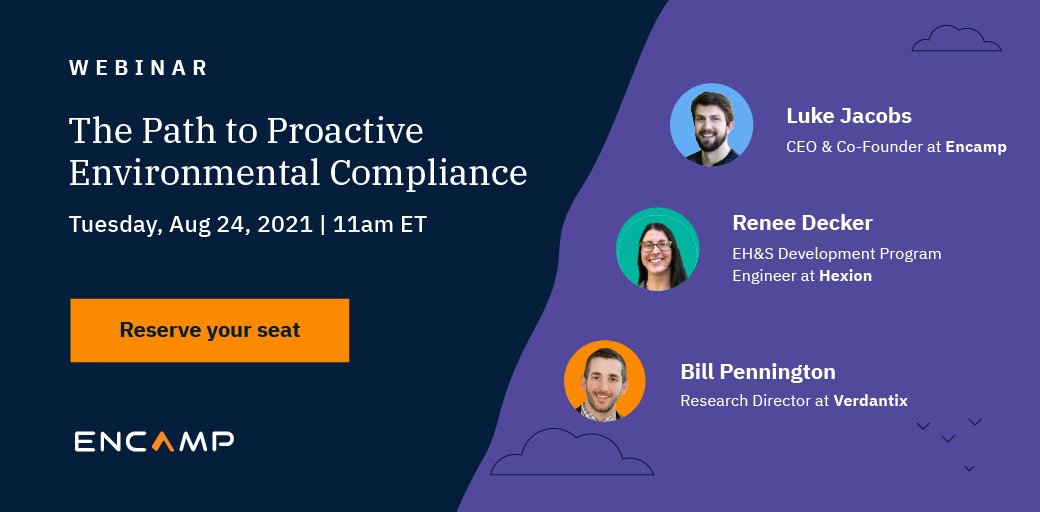 EncampHQ's tweet photo. Join @EncampHQ, @Verdantix and #Hexion environmental compliance experts this Aug 24, 11am EST as they discuss the best strategies to achieve #proactiveenvironmentalcompliance.
Save your virtual seat: https://t.co/Gcn65YdDX9
#EHS #EHScommunity #EnvironmentalCompliance https://t.co/0uuJtInopE
