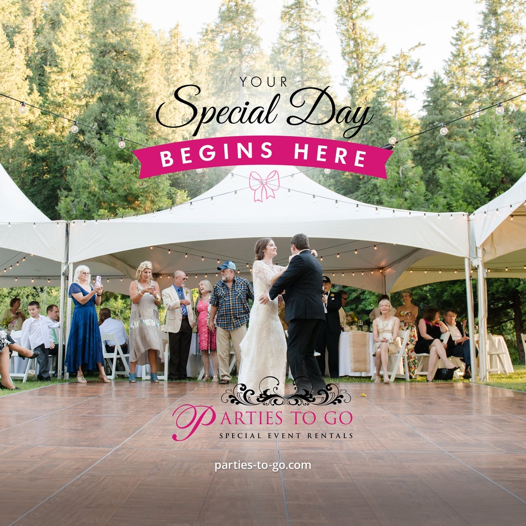 Parties To Go is your premier full-service special event rentals company! We rent and sell everything you need to hold a successful event! Check out our Event Rentals for chairs, tables, tents, sound equipment, lighting, linens, table decor, and so much more. ✨