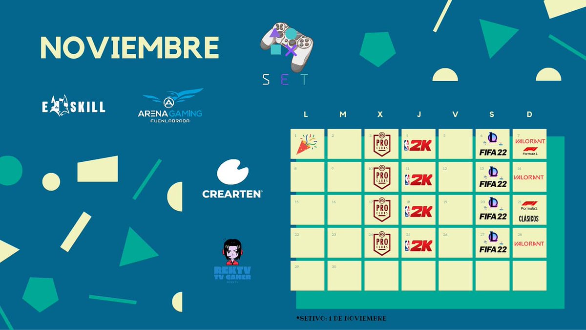 SeT_ESP's tweet photo. 📅CALENDARIO TEMPORADA 21/22📅
💥Ya tenéis disponible el calendario oficial de las competiciones. Los días marcados son los directos programados desde el canal principal de Twitch
😜Próximamente avanzaremos la info de las competiciones
#twitch #esports #somosset #GamingNews https://t.co/ty7hhuMnDM