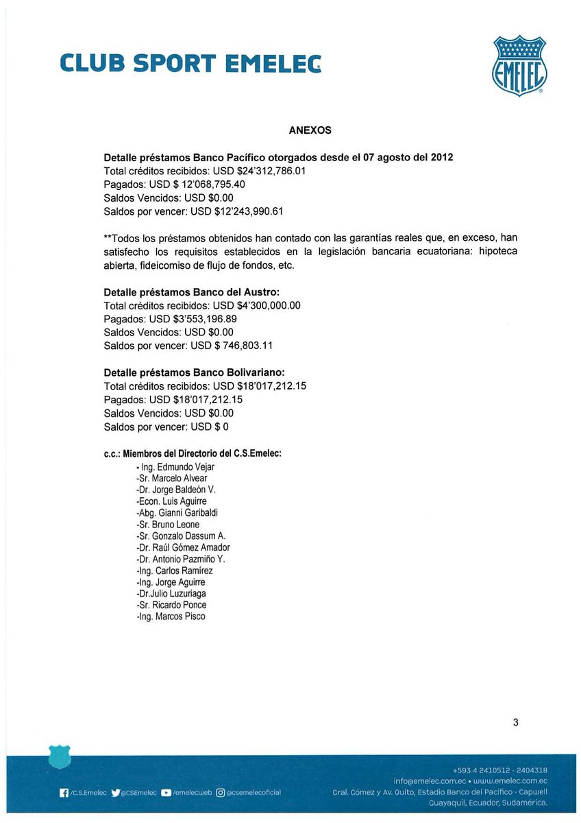 jpjaramillo25's tweet photo. El presidente @LassoGuillermo mintió, mancho el nombre de una tan noble institución como Emelec con el fin de desviar la atención sobre los reales problemas que sufre el país, hay un paro de agricultores y una huelga de maestros. 

Saldo vencido $0

¿Escucharemos una disculpa? https://t.co/xEAvTGUlCp
