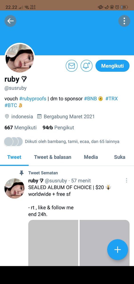 seblakjuseyo's tweet photo. @susruby Done kak :)
Bismillahirrahmanirrahim semoga aku beruntung hihiww. terimakasiyyy, panjang umur rezekimu digandakan sama yang diatas💗💗 https://t.co/IkpvBOeX9s