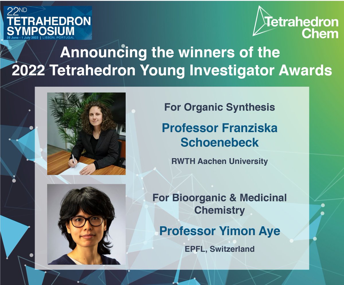 Tetrahedron Chem (@tetrahedronchem) on Twitter photo 🥳We are delighted to announce the winners of the Tetrahedron Young Investigator Awards for 2022. Please join us in congratulating Franziska Schoenebeck <a href="/Schoenebeck_Lab/">Schoenebeck Group</a> and Yimon Aye <a href="/EPFL_CHEM_Tweet/">EPFL Chemistry</a> ! More: bit.ly/37EJXRo
#ChemTwitter #TetrahedronPrize #WomenInScience 🥳We are delighted to announce the winners of the Tetrahedron Young Investigator Awards for 2022. Please join us in congratulating Franziska Schoenebeck <a href="/Schoenebeck_Lab/">Schoenebeck Group</a> and Yimon Aye <a href="/EPFL_CHEM_Tweet/">EPFL Chemistry</a> ! More: bit.ly/37EJXRo
#ChemTwitter #TetrahedronPrize #WomenInScience