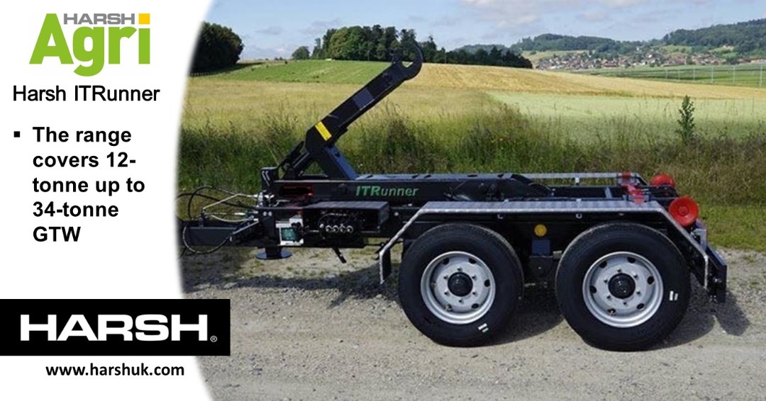 HarshLtd's tweet photo. The Harsh ITRunner range goes from a 12-GTW with an 8 tonne lift up to a 34-GTW with a 30 tonne lift. The full range can be specified with either articulating or a telescopic arm.
#Harsh #ITRunner #Hooklifttrailer https://t.co/U75tMrZQdz