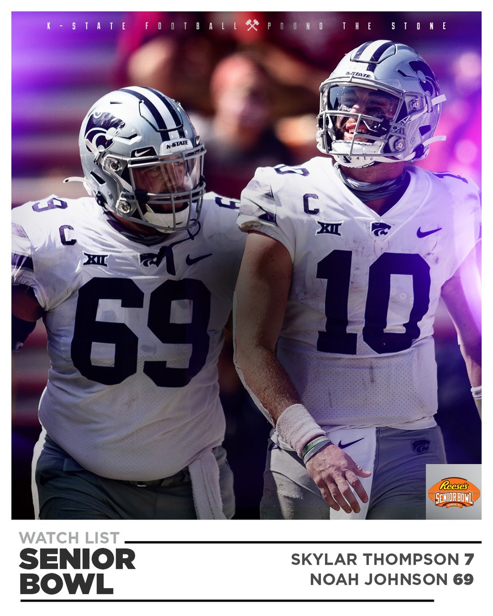 .<a href="/skylarjthompson/">Skylar Thompson</a> and Noah Johnson named to the <a href="/seniorbowl/">Panini Senior Bowl</a> Watch List

📄 k-st.at/3m3mLVD

#KStateFB