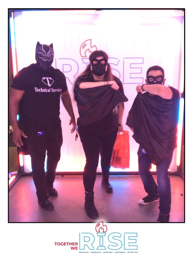 IISDTechService's tweet image. Never fear! #IISDTech is here!!! 🦸🏻‍♀️🦸🏾‍♂️🦸🏽🦸🏿‍♂️🦸🏻‍♀️ Our District &amp;amp; Campus Technicians are superheroes every day, but today @IISDTechService brought their capes! 💪💪 #WeRiseIrvingISD