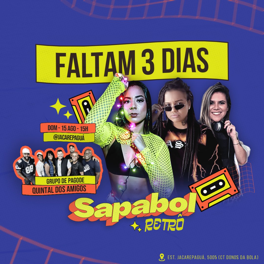 sapabol's tweet photo. Faltam 3 dias! Domingo é dia de Sapabol a partir das 15h e você ainda pode garantir seu ingresso antecipado! 🐸 🔥

🎟 Antecipado: R$10,00
🎟 Antecipado + taça: R$20,00

https://t.co/rI57t6Hx2q https://t.co/CR14GzD0lD