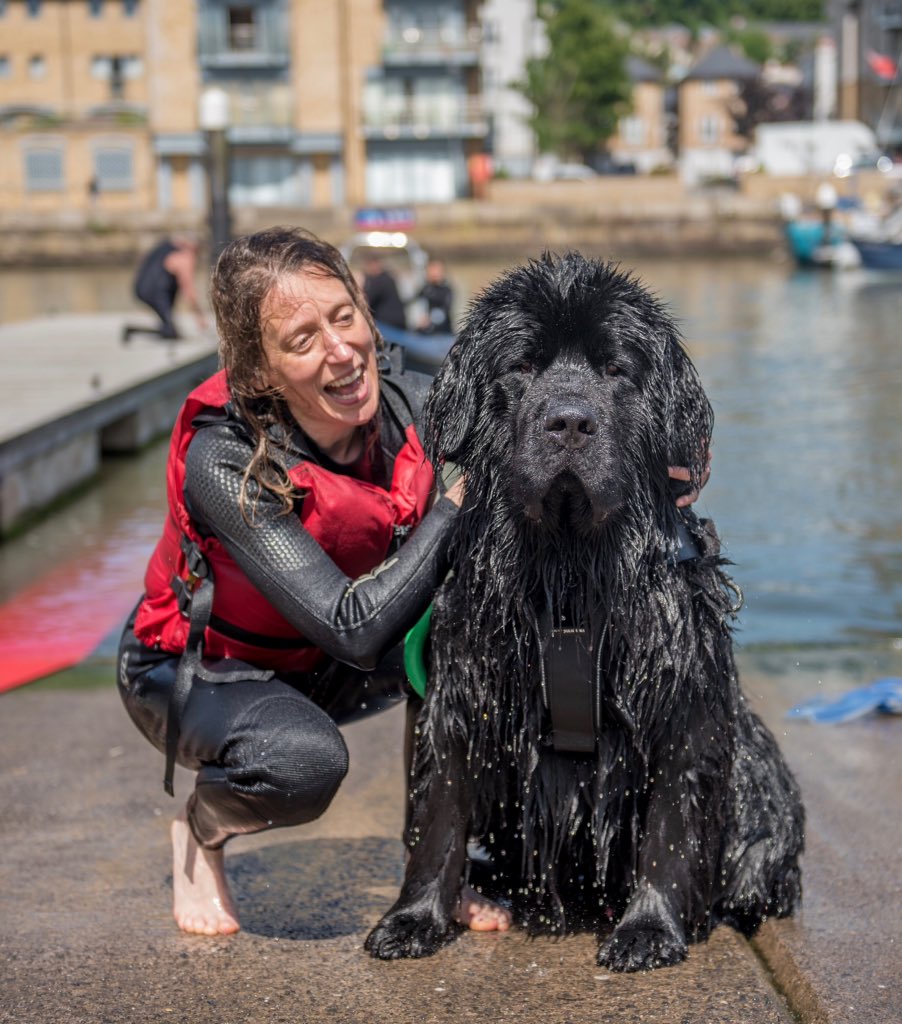 Thor get a cuddle after his rescue for Bristol Animal Rescue at Portishead Marina . https://t.co/yuhCPeLkro