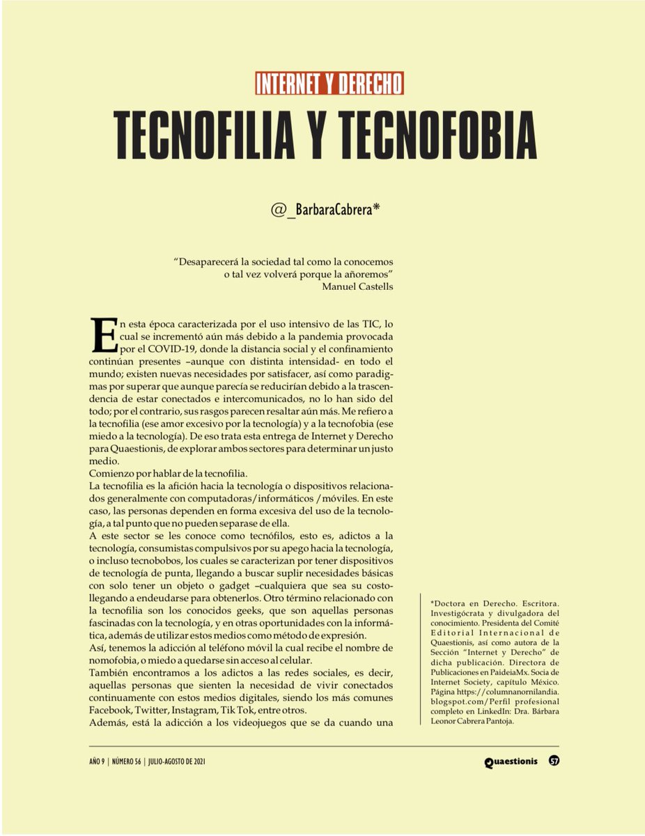 _BarbaraCabrera's tweet photo. 📌 Así lo digo en mi artículo «TECNOFILIA Y TECNOFOBIA» 👉 https://t.co/HF3DIuZCsY publicado en la Revista @QuaestionisMx

#RevistaQuaestionis #Q56 #ElArteDePensar #9años https://t.co/z3pLGmthBL