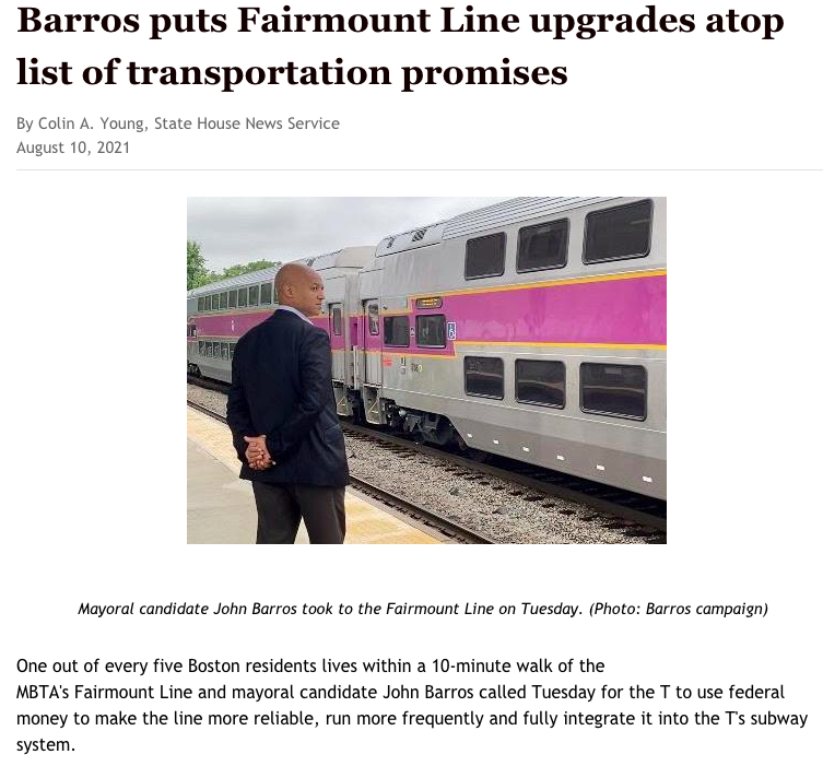 1 in 5 Bostonians lives within a 10 minute walk of the #Fairmount Line. Right now, with federal infrastructure funding, we have a once-in-a-generation chance to deliver true rapid #transit to neighborhoods that have been left out of past investments.

dotnews.com/2021/barros-pu…