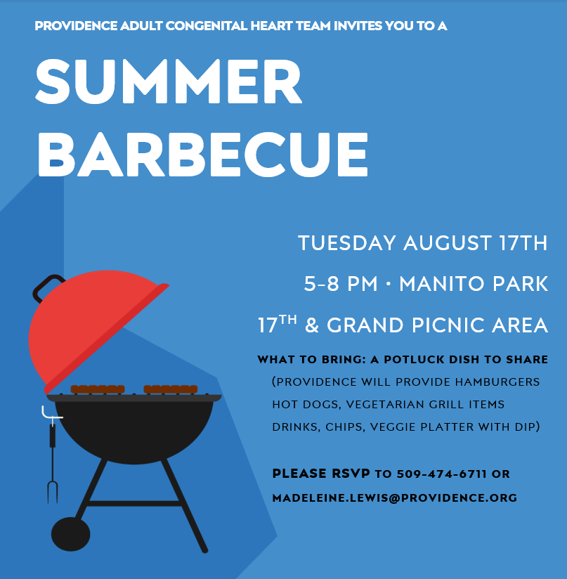 SpokaneACHD's tweet photo. Spokane area ACHD patients: Join us for our ACHD Summer Barbecue at Manito Park next Tuesday evening! https://t.co/8fwakTDXTM