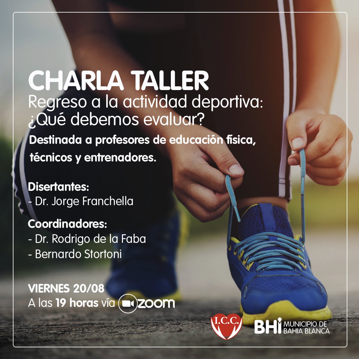 deportembb's tweet photo. 📢Charla “Regreso a la actividad deportiva: ¿Qué debemos evaluar?” 

Para profes de educación física, técnicos y entrenadores ✅

El viernes 20/8, a las 19 hs, vía ZOOM  Link de ingreso 👉 https://t.co/hBCKeejf40 (ID de reunión: 811 0306 4045 / Código de acceso: 534695) https://t.co/5vLN8zFCyi