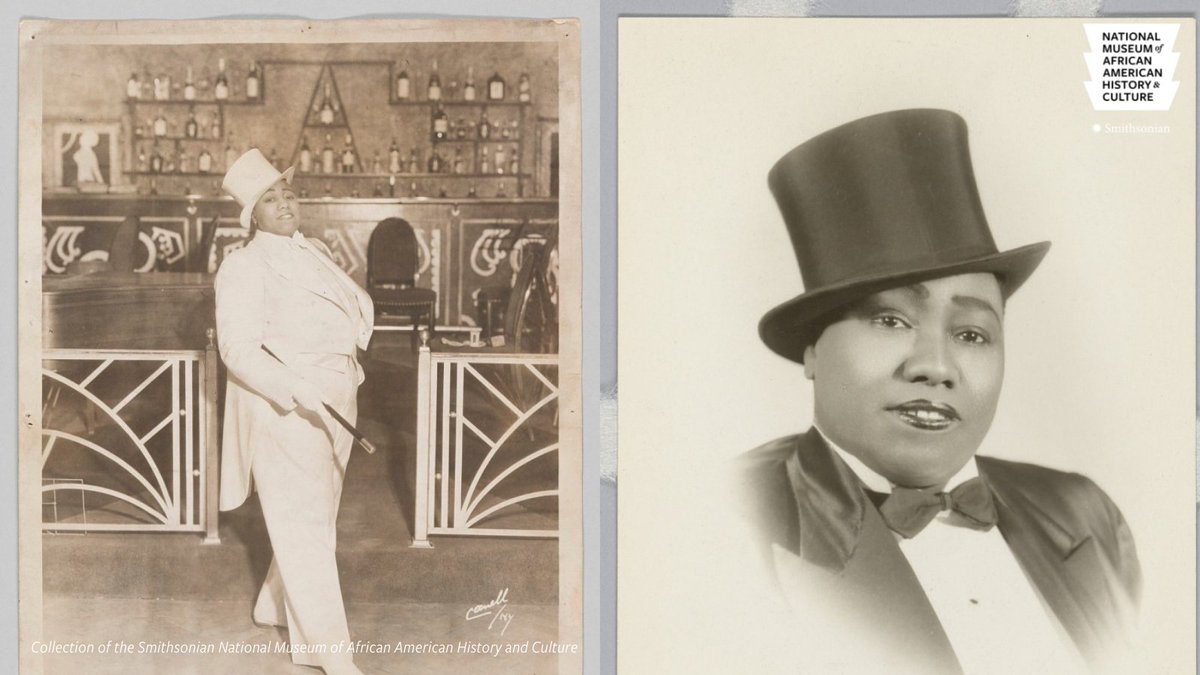 #OnThisDay in 1907, blues pianist, singer, performer, and drag king pioneer Gladys Bentley was born in Philadelphia.

Her electrifying performances challenged standard views of gender presentation—Bentley always wore her signature tuxedo and top hat on stage. #HiddenHerstory