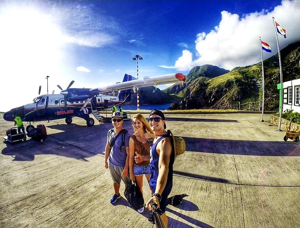SabaTourism's tweet photo. Vacay mode on.....but first a selfie after arriving at the world's shortest commercial runway!

Book that Saba vacation adventure!

📸 @tomsfakelife  

#SabaIsland #SafeCleanAndGreen #YourCaribbeanDream #visitsaba #ilovesaba #welovesaba #sababliss #caribbean #airports #offthebeat https://t.co/6ApAyZmHhs