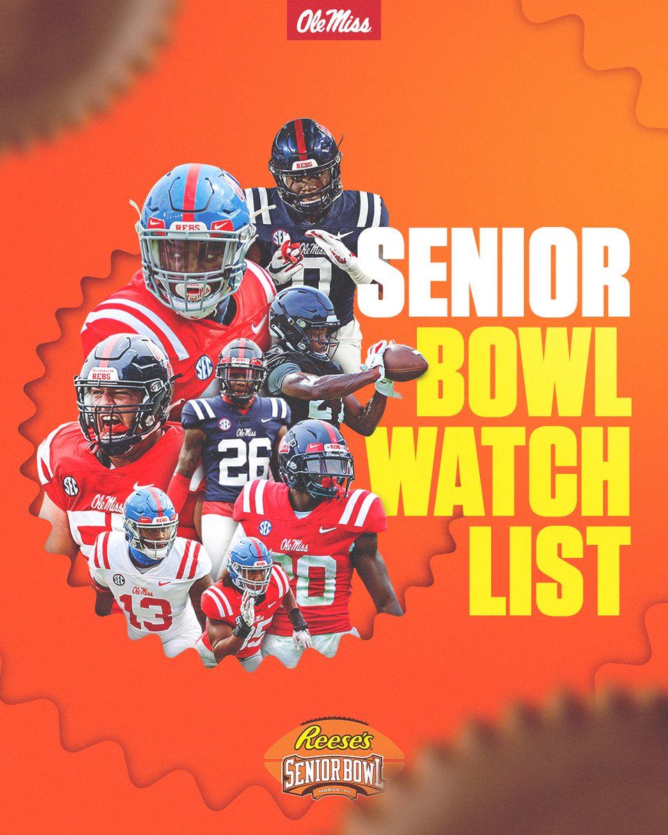 Ole Miss Football (@olemissfb) on Twitter photo 8️⃣ Rebels on watch list for 2022 <a href="/seniorbowl/">Panini Senior Bowl</a>.
👤 <a href="/Ben_Brown55/">Ben Brown</a>
👤 <a href="/Lakia_henry_4/">Lakia Henry</a>
👤 <a href="/JalenKnox9/">JKnox</a>
👤 <a href="/otisreese13/">O Dog™..</a>
👤 <a href="/Taviusrobinson/">Tavius Robinson</a>
👤 <a href="/KeidronS/">Keidron Smith</a>
👤 @_Tisdalekid_22
👤 <a href="/DegarrickSamuel/">SAM WILLIAMS SR</a> 8️⃣ Rebels on watch list for 2022 <a href="/seniorbowl/">Panini Senior Bowl</a>.
👤 <a href="/Ben_Brown55/">Ben Brown</a>
👤 <a href="/Lakia_henry_4/">Lakia Henry</a>
👤 <a href="/JalenKnox9/">JKnox</a>
👤 <a href="/otisreese13/">O Dog™..</a>
👤 <a href="/Taviusrobinson/">Tavius Robinson</a>
👤 <a href="/KeidronS/">Keidron Smith</a>
👤 @_Tisdalekid_22
👤 <a href="/DegarrickSamuel/">SAM WILLIAMS SR</a>