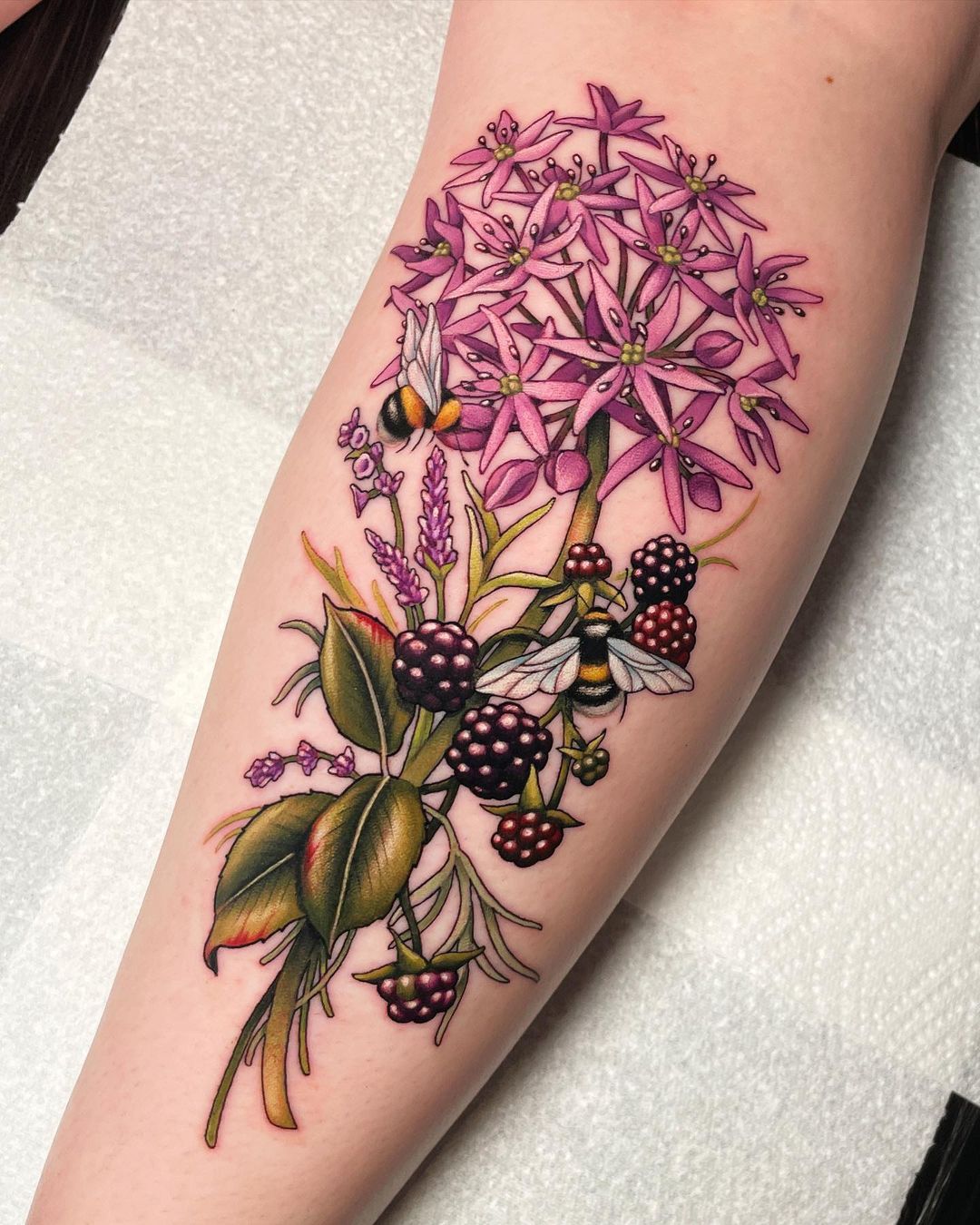 Dragon fruit tattoo located on the forearm, watercolor