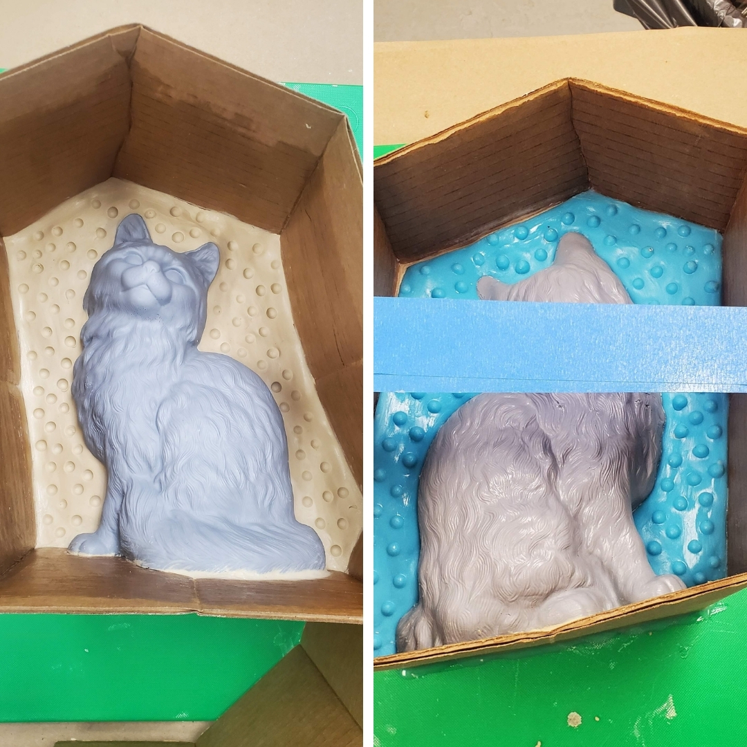 SmoothOn's tweet photo. Kasey, Reynolds-Boston Inside Tech, uses Mold Star™ 16 Fast to create a 2 part block mold of a cat statue! Cast with Smooth-Cast™ ONYX Fast with Cast Magic™ Mustard Shimmer and Blueberry Pie!
#smoothon #ramaterials #boston #moldstar #smoothcast #castmagic #moldmaking https://t.co/aIXCla9Wyd