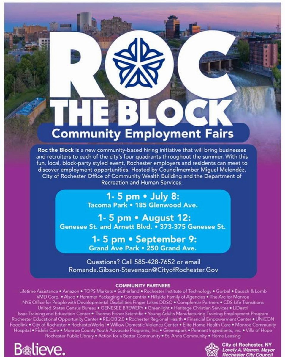 EMPLOYMENT FAIR TODAY ‼️ ON ARNETT BLVD. And GENESEE STREET 🤞🏽