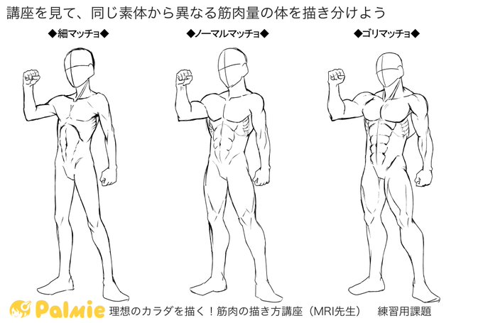 筋肉の描き方のtwitterイラスト検索結果