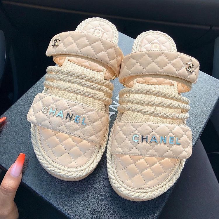 m ✨ on X: nude chanel sandals  / X