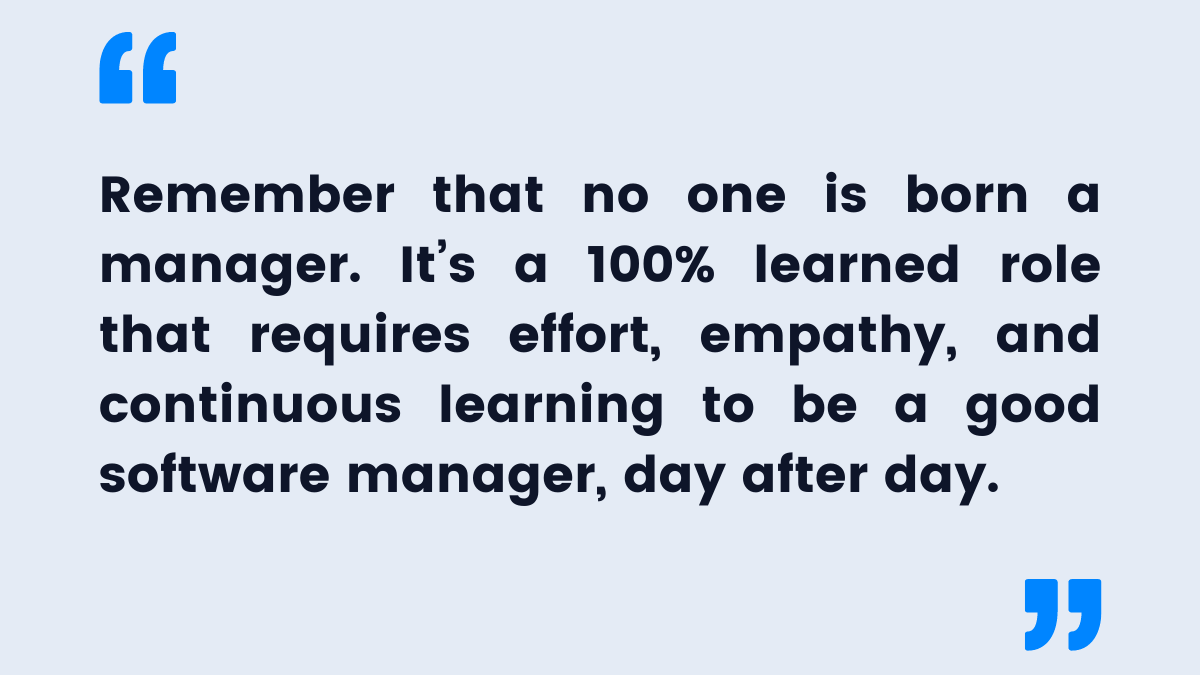 waydevco's tweet photo. Being an engineering manager is hard. But here's why it's also such an exciting opportunity: https://t.co/BEvQIx9KGa

#engineeringmanagement #CTOs #engineeringleadership #softwareengineering #software #engineeringintelligence #developmentanalytics #waydev https://t.co/ZeN1dqbpUW