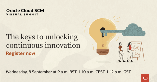 SophieAtOracle's tweet photo. Join this Virtual Summit to find out how @Oracle’s #supplychain and #manufacturing #customers are prioritising continuous innovation in their organisations. https://t.co/mbL9ubpUvC https://t.co/Mp4TaNZ8iW