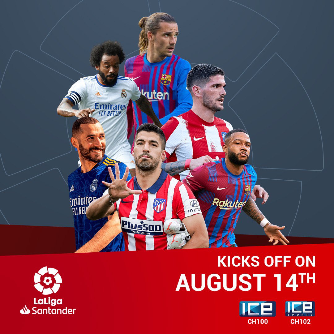 ICEPL100's tweet photo. It’s here! After a long wait, LaLiga will finally be shown on ICE TV & ICE Sports! 🥳 stay tuned
#ICELALIGA #ICETV https://t.co/SLJ29bvz5H
