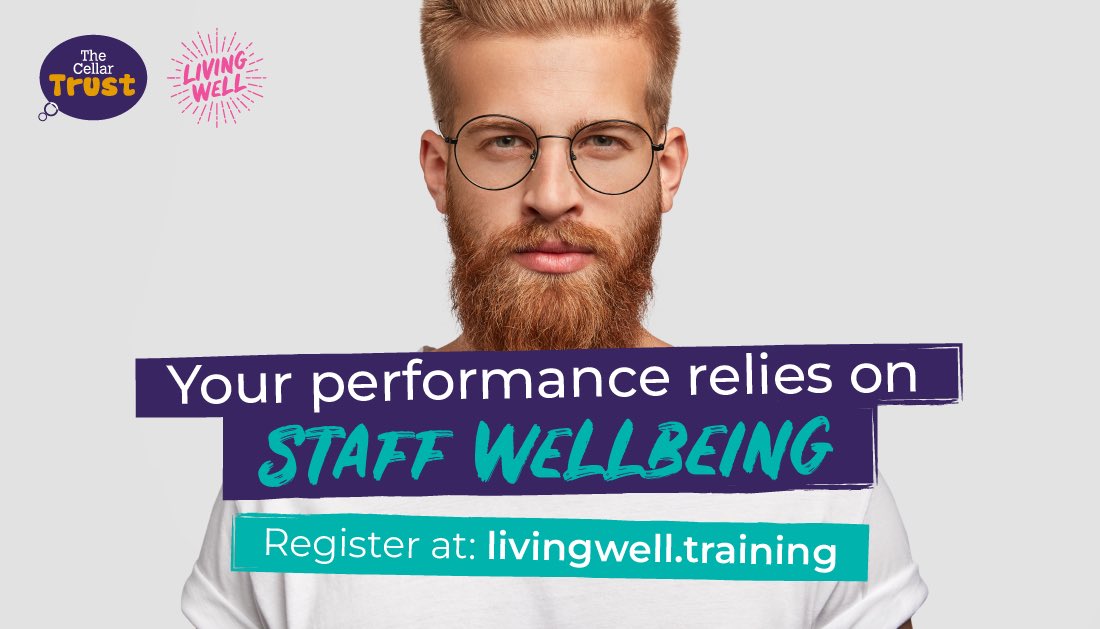 CellarTrust's tweet photo. π The performance of your organisation relies on staff wellbeing.
π€ Support your staff with our online mental health & wellbeing training platform.
π Visit: https://t.co/nRw6cVs4iM
#MentalHealthMatters https://t.co/RSYsDzQsac